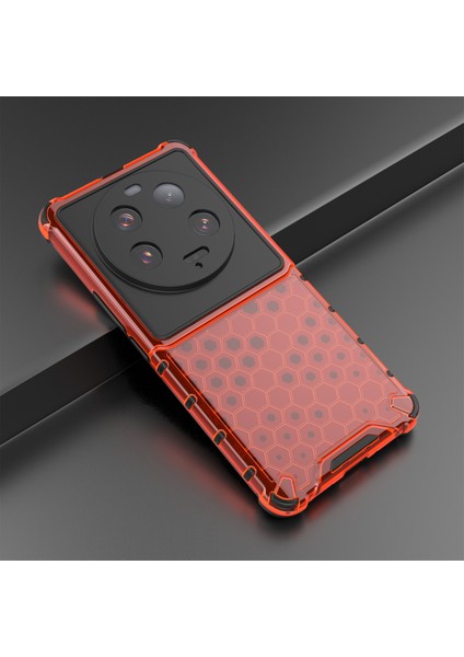 Xiaomi 13 Ultra Anti-Slatch Petek Doku Doku Telefon Kılıfı Tpu+Pc Anti-Drop Akıllı Telefon Kapak-Kırmızı (Yurt Dışından) modelleri