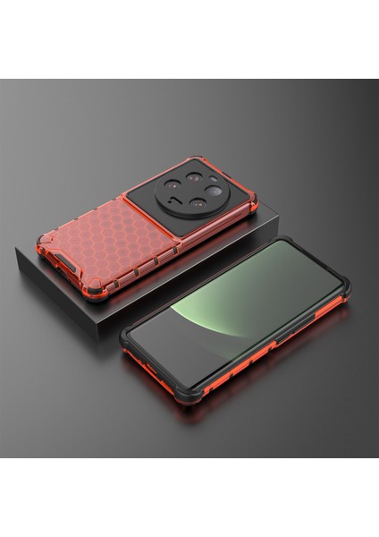 Xiaomi 13 Ultra Anti-Slatch Petek Doku Doku Telefon Kılıfı Tpu+Pc Anti-Drop Akıllı Telefon Kapak-Kırmızı (Yurt Dışından) fırsatları