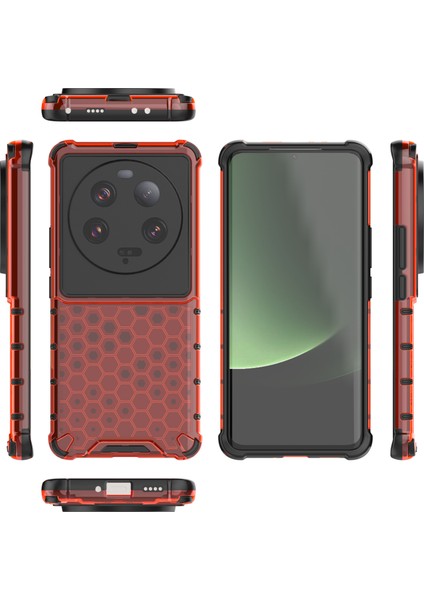 Xiaomi 13 Ultra Anti-Slatch Petek Doku Doku Telefon Kılıfı Tpu+Pc Anti-Drop Akıllı Telefon Kapak-Kırmızı (Yurt Dışından) indirimleri