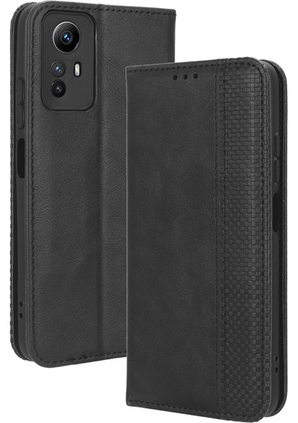 Xiaomi Redmi Için Manyetik Kapanış Deri Kılıfı Not 12S 4g, Stand Cüzdan Retro Telefon Kapak Black (Yurt Dışından) indirimleri