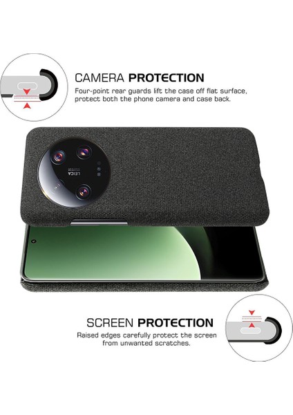 Xiaomi 13 Ultra, Kumaş+Sert Pc Koruyucu Telefon Kapak Black Için Çizgiye Karşı Cep Telefonu Kılıfı (Yurt Dışından) fırsatları