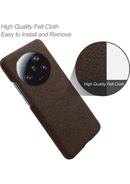 Xiaomi 13 Ultra, Kumaş+Sert Pc Koruyucu Telefon Kapak-Kahverengi (Yurt Dışından) modelleri