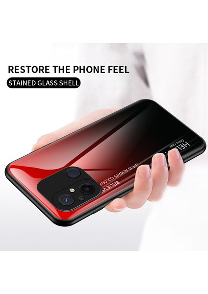Xiaomi Redmi Için 12C 4g Gradyan Renkli Telefon Kılıfı Temperlenmiş Cam+Pc+Tpu Kapak Sınıflandırıcı Pembe Mor (Yurt Dışından)