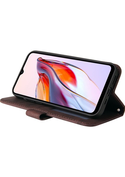 Xiaomi Için Redmi 12C 4g/redmi 11A 4g Baskılı Çizgiler Stand Kılıf Cüzdan Cilt Düzenli Deri Cep Telefonu Kapak Kahverengi (Yurt Dışından) fırsatları