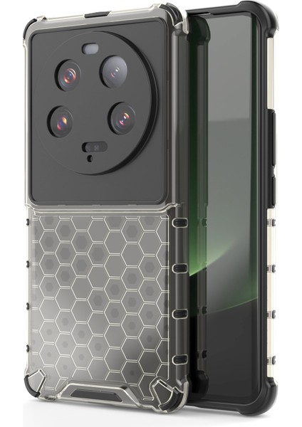 Xiaomi 13 Ultra Anti-Slatch Petek Dokusu Telefon Kılıfı Tpu+Pc Anti-Drop Akıllı Telefon Kapak Black (Yurt Dışından)