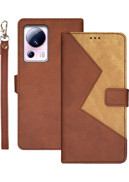 Xiaomi 13 Lite/civi 2 5g Stand Telefon Kılıfı Renk Ekleme Kartı Tutucu Deri Telefon Kapağı Strap-Brown (Yurt Dışından)