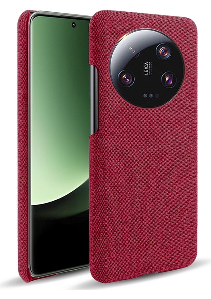 Xiaomi 13 Ultra, Kumaş+Sert Pc Koruyucu Telefon Kapak-Kırmızı (Yurt Dışından)