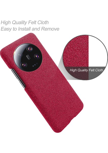 Xiaomi 13 Ultra, Kumaş+Sert Pc Koruyucu Telefon Kapak-Kırmızı (Yurt Dışından) modelleri