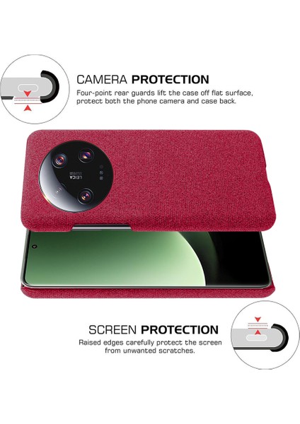 Xiaomi 13 Ultra, Kumaş+Sert Pc Koruyucu Telefon Kapak-Kırmızı (Yurt Dışından) fırsatları