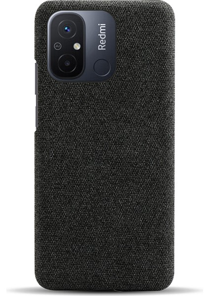 Xiaomi Redmi Için Cep Telefonu Kılıfı 12C 4g Düz Renk Kıç Çizgiye Karşı Pc+Bez Telefon Geri Kapak Black (Yurt Dışından) fiyatları