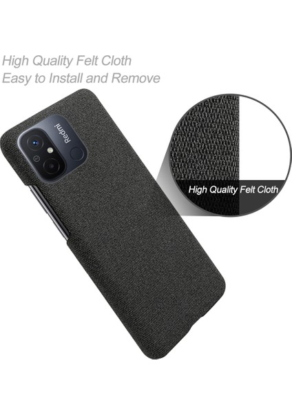 Xiaomi Redmi Için Cep Telefonu Kılıfı 12C 4g Düz Renk Kıç Çizgiye Karşı Pc+Bez Telefon Geri Kapak Black (Yurt Dışından) modelleri