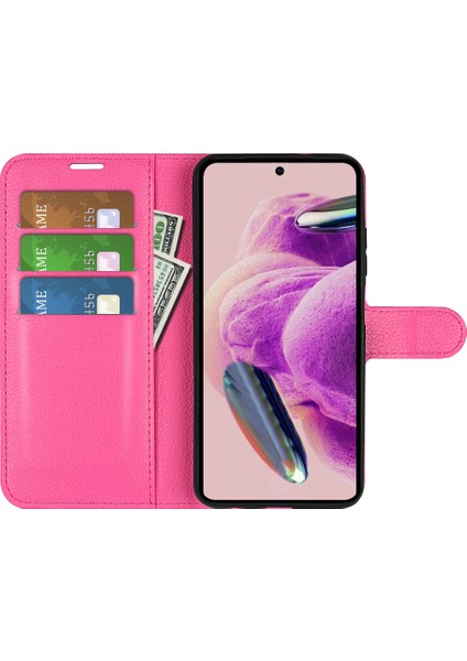 Xiaomi Redmi Için Not 12S 4g Litchi Doku Cüzdan Telefon Kapağı Standı Pu Deri Kılıf (Yurt Dışından)