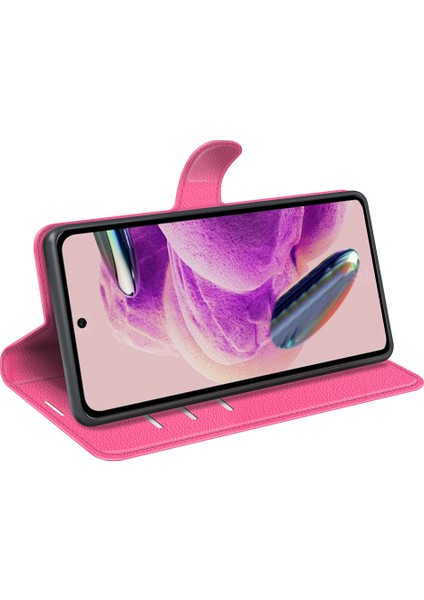 Xiaomi Redmi Için Not 12S 4g Litchi Doku Cüzdan Telefon Kapağı Standı Pu Deri Kılıf (Yurt Dışından)