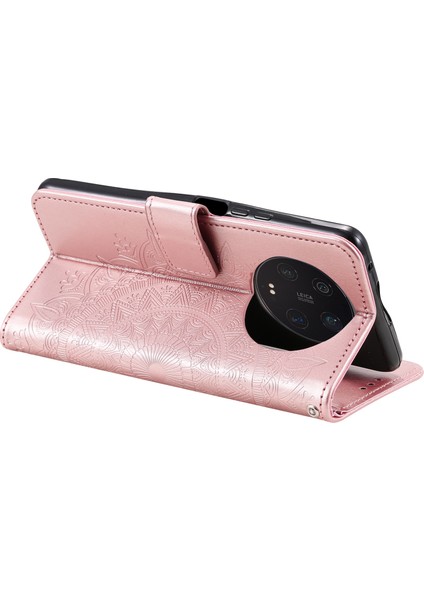 Xiaomi Için 13 Ultra Pu Deri Telefon Kapağı Baskılı Mandala Çiçek Desen Standı Cüzdan Anti-Dust Cep Telefonu Kılıf Golü Altın (Yurt Dışından) fırsatları