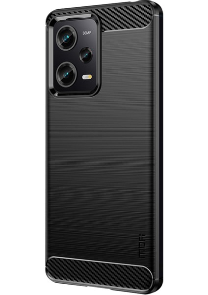 Xiaomi Redmi Için Note 12 Pro 5g Xiaomi Redmi Note 12 Pro 5g/not 12 Pro Speed ​​5g/poco X5 Pro 5g Yumuşak Tpu Telefon Kılıfı Karbon Fiber Fırçalı Telefon Arka Kapak Black (Yurt Dışından)