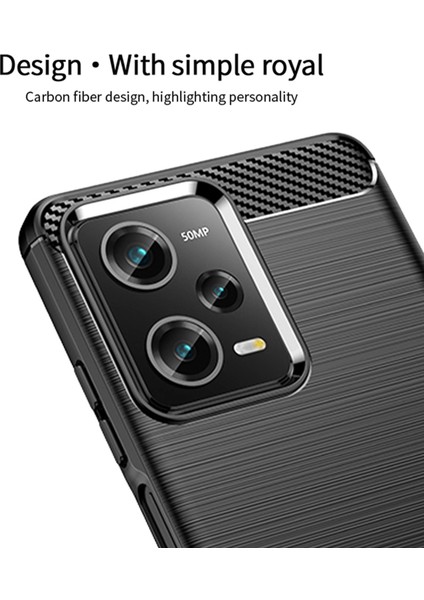 Xiaomi Redmi Için Note 12 Pro 5g Xiaomi Redmi Note 12 Pro 5g/not 12 Pro Speed ​​5g/poco X5 Pro 5g Yumuşak Tpu Telefon Kılıfı Karbon Fiber Fırçalı Telefon Arka Kapak Black (Yurt Dışından)