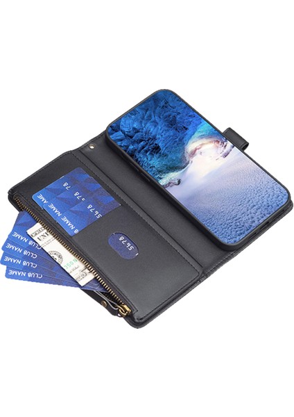Xiaomi Için BF19 Poco F5 Pro 5g/redmi K60 Pro 5G/K60 5g Fermuarlı Telefon Kılıfı Pu Deri Cüzdan Stand Telefon Kapak Black (Yurt Dışından) modelleri