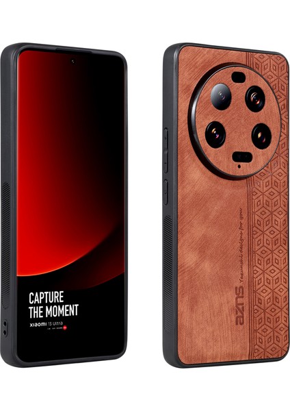 Xiaomi 13 Ultra Pu Deri+Tpu Cep Telefon Kılıfı Baskılı Desen Akıllı Telefon Kabuğu Kapak Kahverengi (Yurt Dışından)