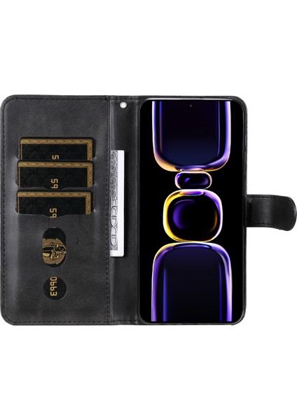 Xiaomi Redmi K60 Pro 5G/K60 5g/poco F5 Pro 5g Telefon Kılıfı Stand Kabuk Buzağı Dokusu Fermuar Cep Cüzdanı Kapak Black (Yurt Dışından) fırsatları