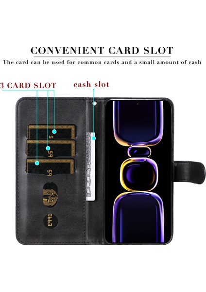 Xiaomi Redmi K60 Pro 5G/K60 5g/poco F5 Pro 5g Telefon Kılıfı Stand Kabuk Buzağı Dokusu Fermuar Cep Cüzdanı Kapak Black (Yurt Dışından) indirimleri
