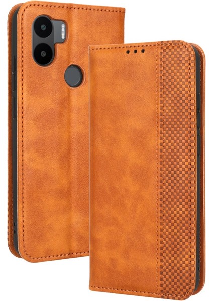 Xiaomi Için Redmi A1+ 4g/poco C50 4g/a2+ 4g Retro Doku Pu Deri Deri Cüzdan Stand Kılıfı Baskılı Desen Otomatik Kapatma Manyetik Telefon Kapak-Kahverengi (Yurt Dışından)