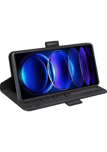Xiaomi Redmi Için Note 12 Pro 5g/note 12 Pro Speed ​​5g/poco X5 Pro 5g Telefon Stand Pu Deri Cüzdan Telefon Kapak Black (Yurt Dışından) modelleri