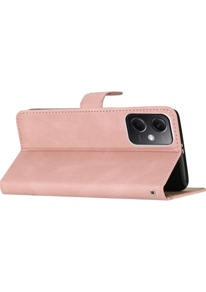 Xiaomi Için Redmi Note 12 4g Şok Geçirmez Deri Cüzdan Kapağı Baskılı Çizgiler Çılgın At Doku Telefon Stand Kılıfı Strap-Rose Gold (Yurt Dışından) indirimleri