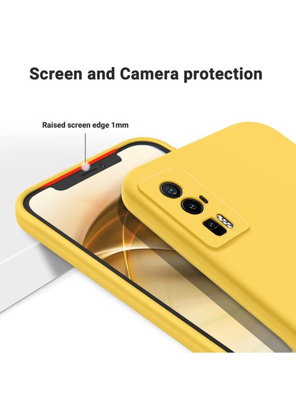 Xiaomi Poco F5 Pro 5g/redmi K60 Pro 5G/K60 5g, Yumuşak Astar Sıvı Silikon Cep Telefon Kapağı Strap-Sarı ile Telefon Kılıfı (Yurt Dışından) fırsatları