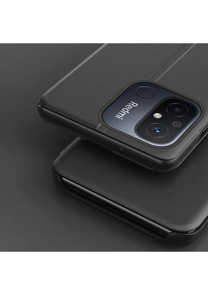 Xiaomi Için Redmi 12C 4g Pu Deri Yan Görünüm Pencere Standı Telefon Kapak-Kırmızı (Yurt Dışından) fırsatları