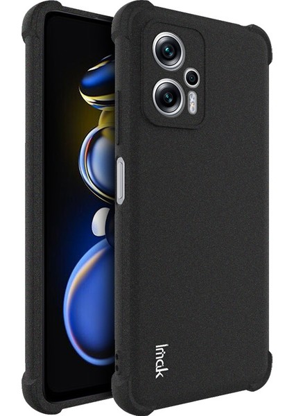 Xiaomi Redmi Için Not 11T Pro 5g/not 11T Pro+ 5g/poco X4 Gt 5g/redmi K50I 5g Mat Tpu Telefon Kapak Anti-Drop Hava Yastığı Koruyucu Kapak Ekran Koruyucu-Black (Yurt Dışından)