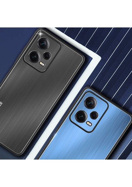 Xiaomi Redmi Için Note 12 Pro 5g Tpu Çerçeve Telefon Kılıfı Fırçalanmış Alüminyum Alaşım Arka Kapak Black (Yurt Dışından) fırsatları