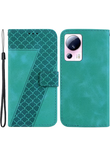 Xiaomi 13 Lite/civi 2 5g Eller Seçmeli Deri Telefon Kılıfı Baskalı Cüzdan Kapak Yeşili (Yurt Dışından)
