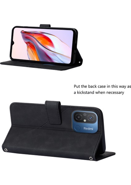 Xiaomi Redmi Için 12C 4G/11A 4g/poco C55 4g Baskılı Çizgiler Şok Geçirmez Deri Kapak Telefon Kılıf (Yurt Dışından) indirimleri