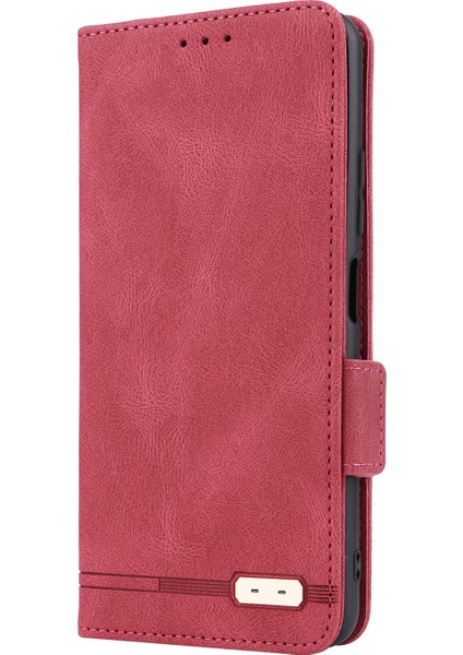 Xiaomi Redmi Için Donanım Dekoru Telefon Kılıfı Not 12 5g (Global)/(Hindistan)/(Çin)/poco X5 5g, Çift Manyetik Toka Pu Deri Anti-Drop Cüzdan Stand Telefon Kapak Çizgisi (Yurt Dışından)