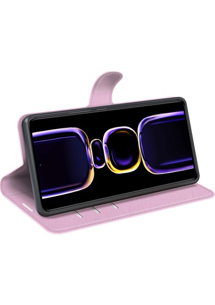 Xiaomi Poco F5 Pro 5g/redmi K60 Pro 5G/K60 5g Litchi Doku Pu Deri Cüzdan Şok Geçirmez Telefon Kapak-Pembe (Yurt Dışından) fırsatları