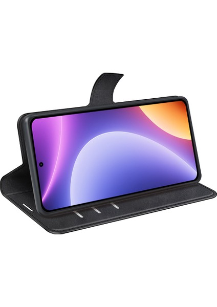Xiaomi Için Redmi Note 12 Turbo/poco F5 5g Buzağı Doku Standı Cüzdan Kare Manyetik Kapatma Pu Deri Telefon Kılıf (Yurt Dışından) modelleri