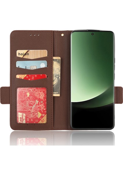 Xiaomi Için 13 Ultra Anti-Drop Telefon Kılıfı Litchi Doku Standı Pu Deri Cüzdan Telefon Flip Cover-Brown (Yurt Dışından) fırsatları