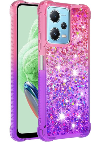 Xiaomi Için Redmi Note 12 4g Gradyan Akan Sıvı Kasa Şok Geçirmez Tpu Telefon Kapak-Pink+Mor (Yurt Dışından) modelleri