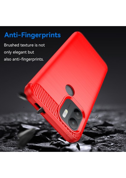 Xiaomi Için Redmi A1+ 4g/a2+ 4g/poco C50 4g Karbon Fiber Doku Anti-Drop Tpu Koruyucu Telefon Kapağı Fırçalanmış Cep Telefonu Korusu (Yurt Dışından)