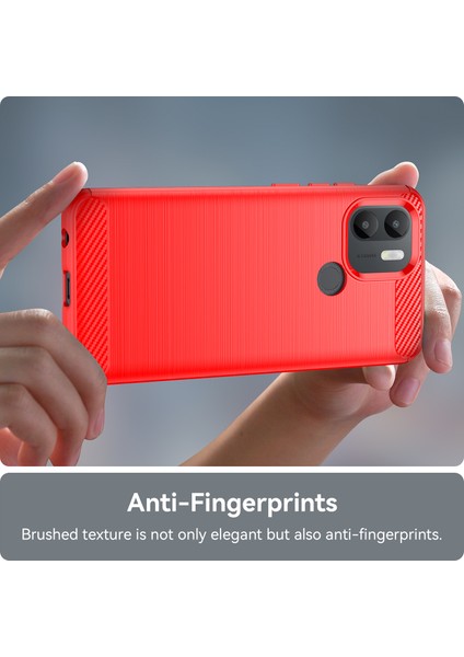 Xiaomi Için Redmi A1+ 4g/a2+ 4g/poco C50 4g Karbon Fiber Doku Anti-Drop Tpu Koruyucu Telefon Kapağı Fırçalanmış Cep Telefonu Korusu (Yurt Dışından)