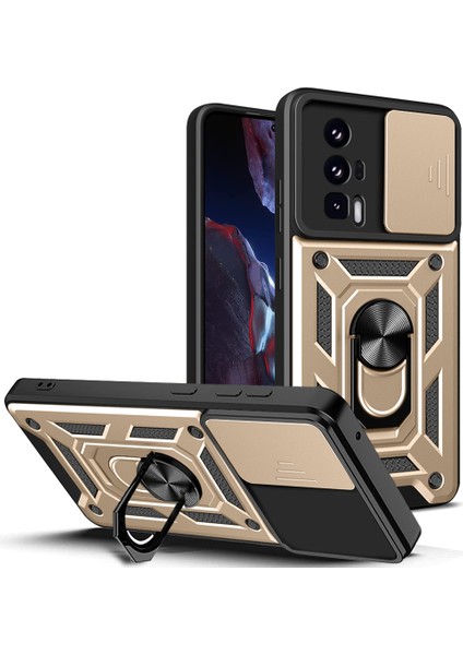 Xiaomi Poco F5 Pro 5g/redmi K60 5G/K60 Pro 5g Kamera Lens Slayt Tasarım Pc+Tpu Kickstand Cover-Sold Için Telefon Kılıfı (Yurt Dışından)