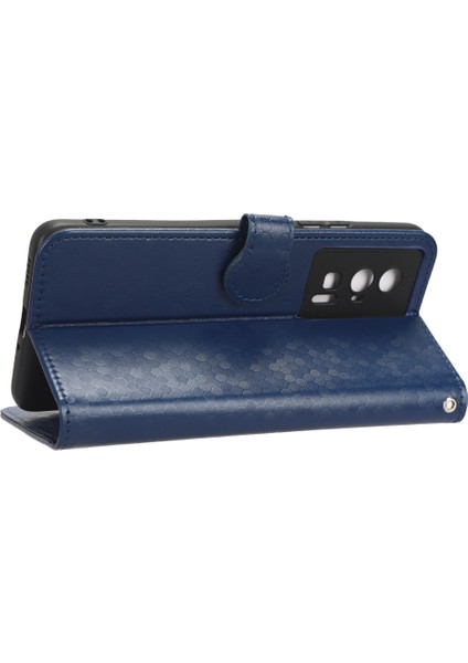 Xiaomi Için Koruyucu Telefon Kılıfı Poco F5 Pro 5g/redmi K60 Pro 5G/K60 5g Pu Deri Telefon Kapak Stand Stand Cüzdanı Dot Desenli Baskı-Dark Mavi (Yurt Dışından) fırsatları
