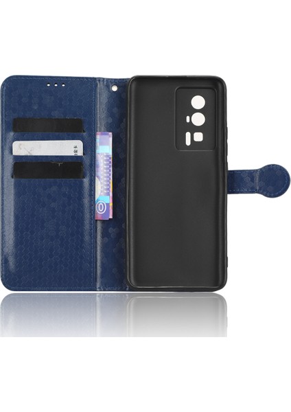 Xiaomi Için Koruyucu Telefon Kılıfı Poco F5 Pro 5g/redmi K60 Pro 5G/K60 5g Pu Deri Telefon Kapak Stand Stand Cüzdanı Dot Desenli Baskı-Dark Mavi (Yurt Dışından) indirimleri