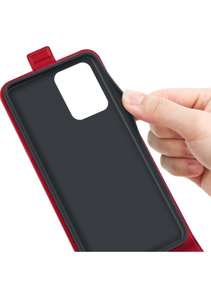 Xiaomi Için Redmi Note 12 5g (Global)/(Hindistan)/(Çin)/poco X5 5g Çılgın At Doku Kartı Tutucu Deri Koruyucu Kapak Dikey Flip Case-Red (Yurt Dışından) modelleri