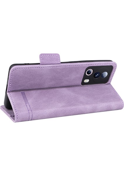 Xiaomi Için Pu Deri Telefon Kılıfı 13 Lite/civi 2 5g, Donanım Dekoru Çift Manyetik Toka Cüzdan Stand Telefon Kapak Morası (Yurt Dışından) fırsatları