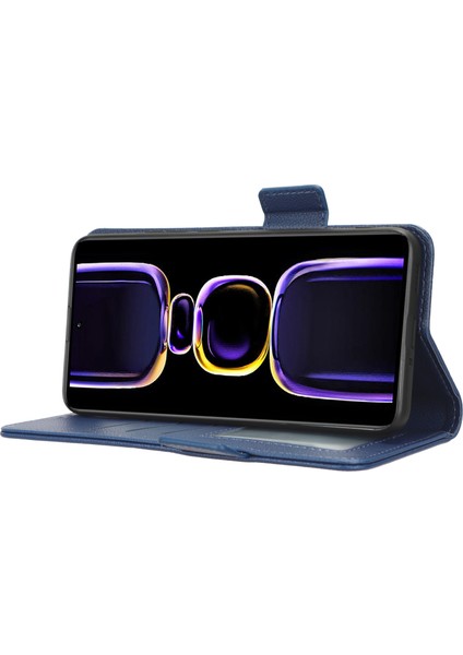 Xiaomi Için Redmi Poco F5 Pro 5g/redmi K60 Pro 5G/K60 5G/K60 Şampiyon Edition Şok Geçirmez Telefon Kılıfı Stand Cüzdan Litchi Doku Pu Deri Kapak-Dark Mavi (Yurt Dışından) indirimleri