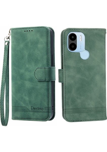 Dierfeng Df-03 Xiaomi Redmi A1+ 4g/a2+ 4g/poco C50 4g Deri Telefon Kılıf Hatları Cüzdan Stand Yerde (Yurt Dışından)
