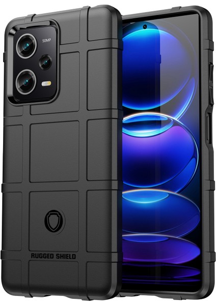 Xiaomi Redmi Için Note 12 Pro 5g/note 12 Pro Speed ​​5g/poco X5 Pro 5g Geri Kabuk, Koruyucu Telefon Kılıfı Sağlam Grid Doku Tpu Kapak Black (Yurt Dışından)