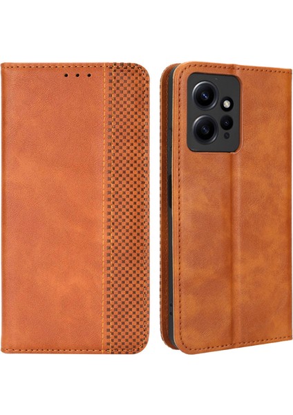 Xiaomi Için Redmi Note 12 4g Cüzdan Stand Telefon Kılıfı Retro Deri Telefon Kapak Kılıfı (Yurt Dışından)