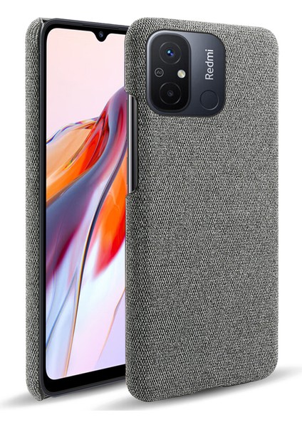 Xiaomi Redmi Için Cep Telefonu Kılıfı 12C 4g Düz Renk Kıç Çizgiye Karşı Pc+Bez Telefon Geri Kapak Grey (Yurt Dışından)